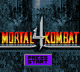 Mortal Kombat 4 title screen for GameBoy Color